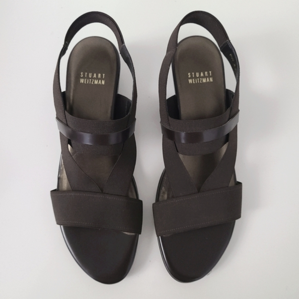 Stuart Weitzman heretostay dark brown sandals